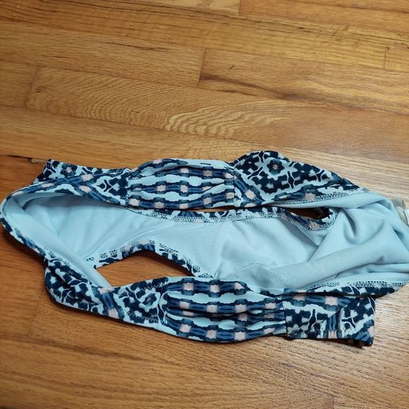 Jessica Simpson Geometric Black White Blue Pink Bikini Swim Bottom Large NWOT - Picture 5 of 6